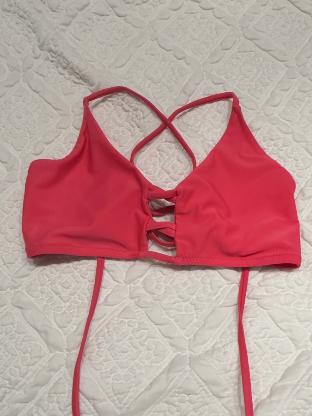 RELLECIGA Coral Pink Crisscross Bikini Top